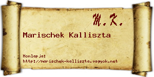 Marischek Kalliszta névjegykártya